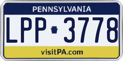 PA license plate LPP3778