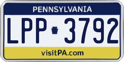 PA license plate LPP3792