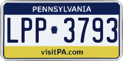 PA license plate LPP3793