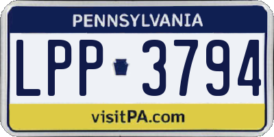 PA license plate LPP3794