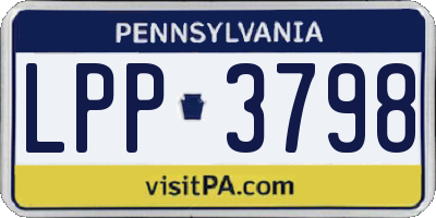 PA license plate LPP3798