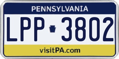 PA license plate LPP3802