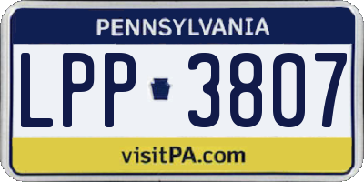 PA license plate LPP3807