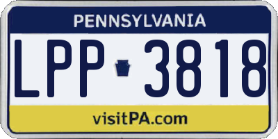 PA license plate LPP3818