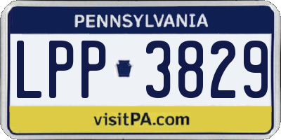 PA license plate LPP3829