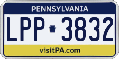 PA license plate LPP3832