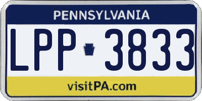 PA license plate LPP3833