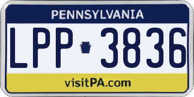 PA license plate LPP3836