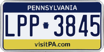PA license plate LPP3845