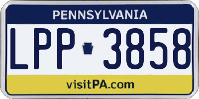 PA license plate LPP3858
