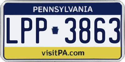 PA license plate LPP3863