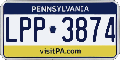 PA license plate LPP3874