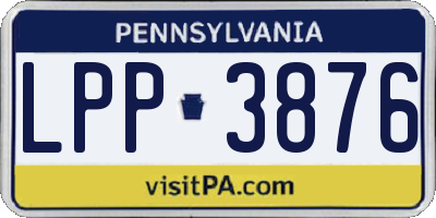 PA license plate LPP3876