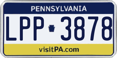 PA license plate LPP3878