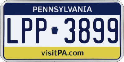 PA license plate LPP3899