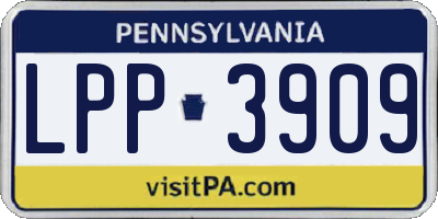 PA license plate LPP3909