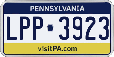 PA license plate LPP3923
