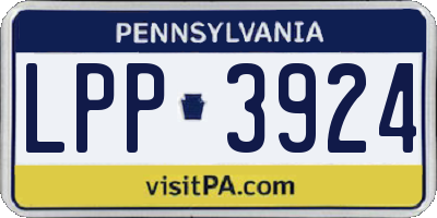 PA license plate LPP3924