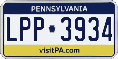 PA license plate LPP3934