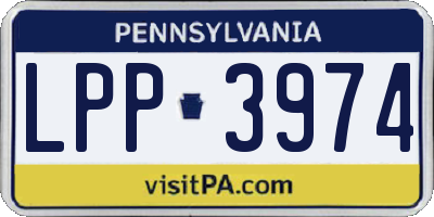 PA license plate LPP3974