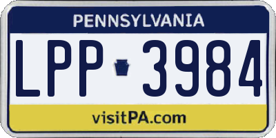 PA license plate LPP3984