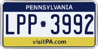 PA license plate LPP3992