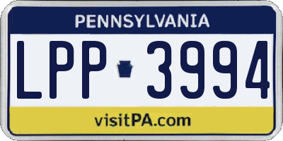 PA license plate LPP3994