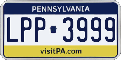 PA license plate LPP3999