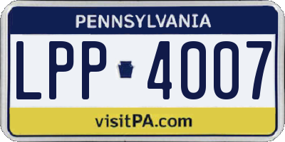 PA license plate LPP4007