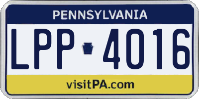 PA license plate LPP4016