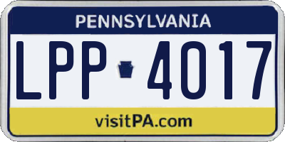 PA license plate LPP4017
