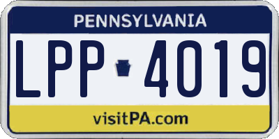 PA license plate LPP4019