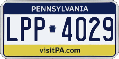 PA license plate LPP4029