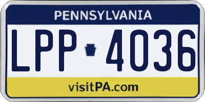 PA license plate LPP4036
