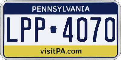 PA license plate LPP4070