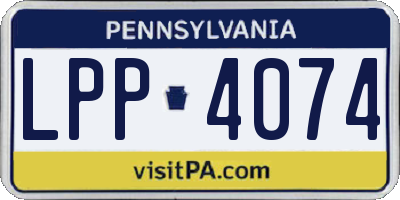 PA license plate LPP4074