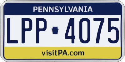 PA license plate LPP4075