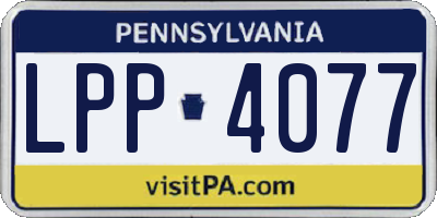PA license plate LPP4077