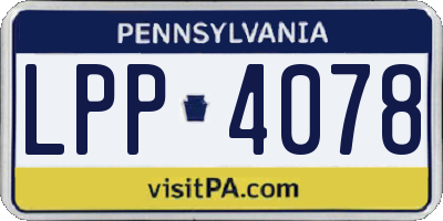 PA license plate LPP4078