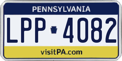 PA license plate LPP4082