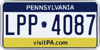 PA license plate LPP4087