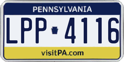PA license plate LPP4116