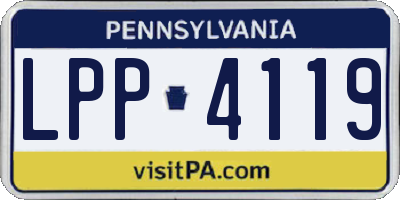PA license plate LPP4119