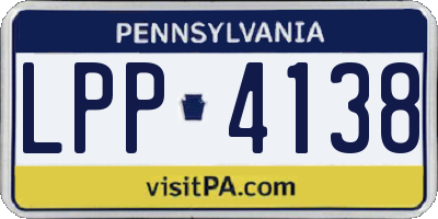 PA license plate LPP4138