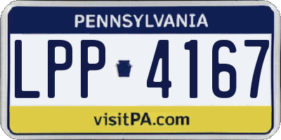 PA license plate LPP4167