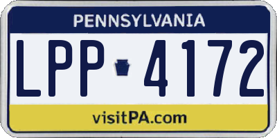 PA license plate LPP4172