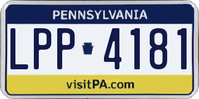 PA license plate LPP4181