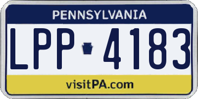 PA license plate LPP4183