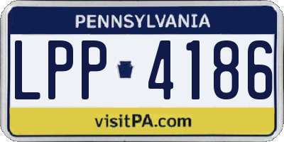 PA license plate LPP4186