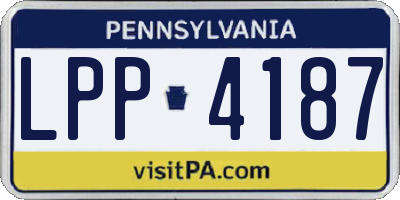 PA license plate LPP4187